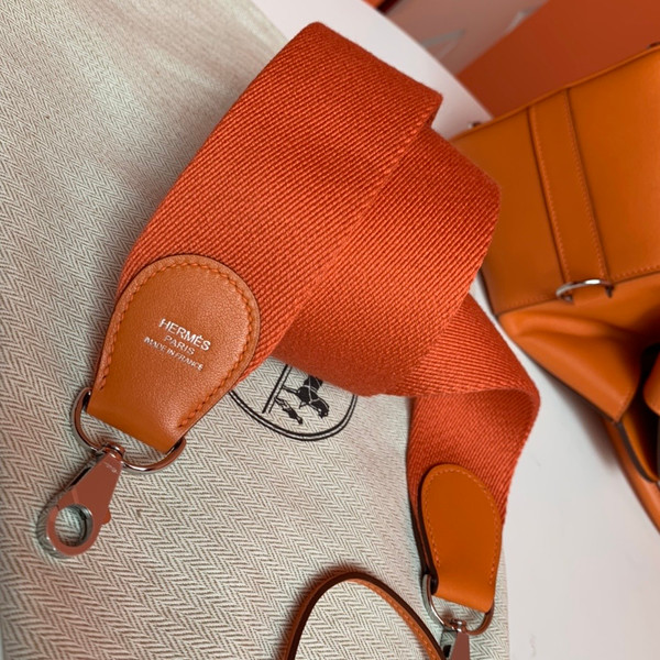 Hermes 20cm Toolbox Bag Orange Swift Calf Leather