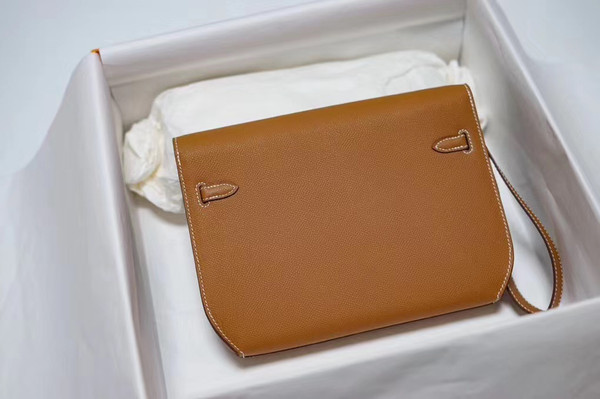 Hermes Kelly Depeches 25 Pochette Gold Epsom Gold Hardware