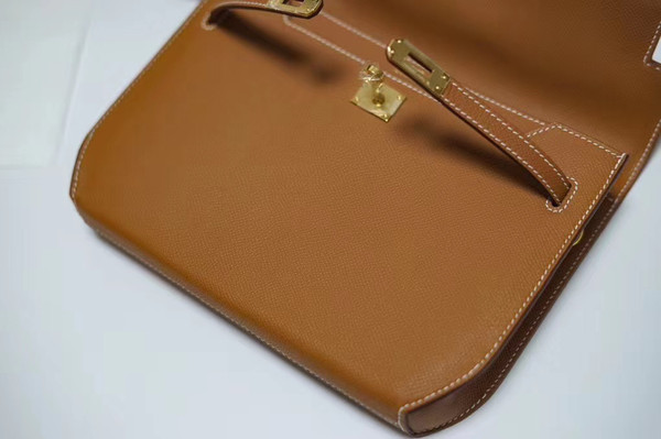 Hermes Kelly Depeches 25 Pochette Gold Epsom Gold Hardware