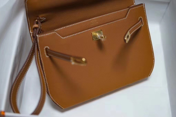 Hermes Kelly Depeches 25 Pochette Gold Epsom Gold Hardware