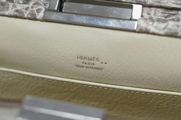 Hermes Clic-H 21 bag Himalayan Niloticus Crocodile with Palladium hardwares