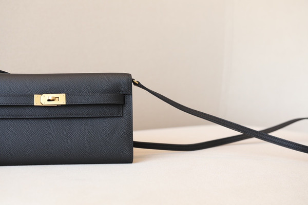 Hermes Kelly Wallet to Go Black EPSOM GHW