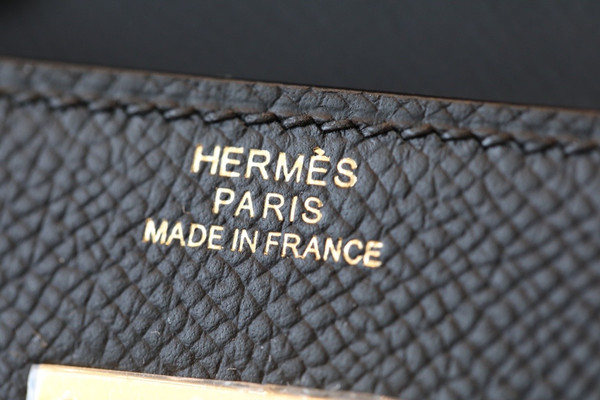 Hermes Kelly Wallet to Go Black EPSOM GHW