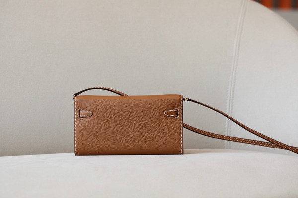 Hermes Kelly Wallet to Go Gold EPSOM GHW