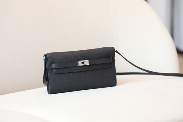 Hermes Kelly Wallet to Go Black EPSOM PHW