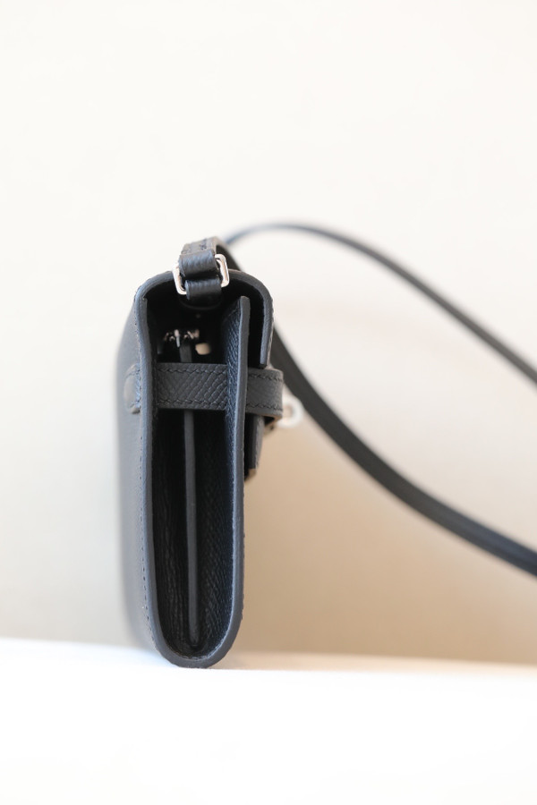 Hermes Kelly Wallet to Go Black EPSOM PHW