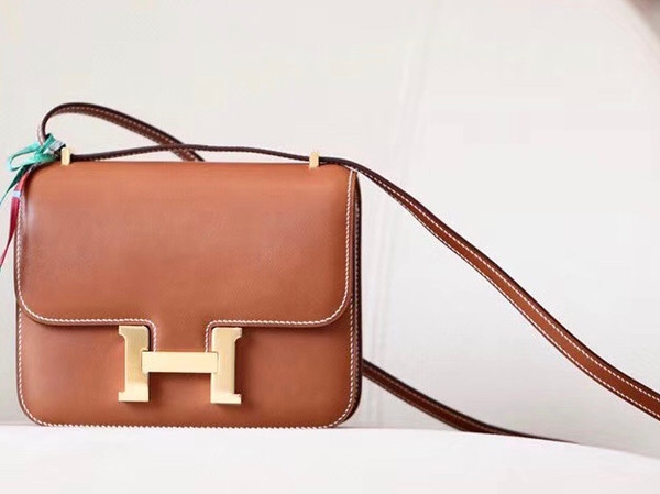 Hermes Constance Bag 18 Fauve Barenia Leather Gold Hardware