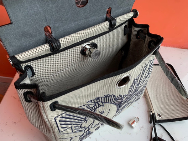 Hermes Herbag Zip Pegase Pop PM 31 Toile / Vache Hunter Leather Special Edition