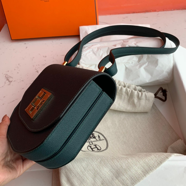 Hermes 6O Vert Cypres Mosaique au 24 - 17 bag Gold Hardware