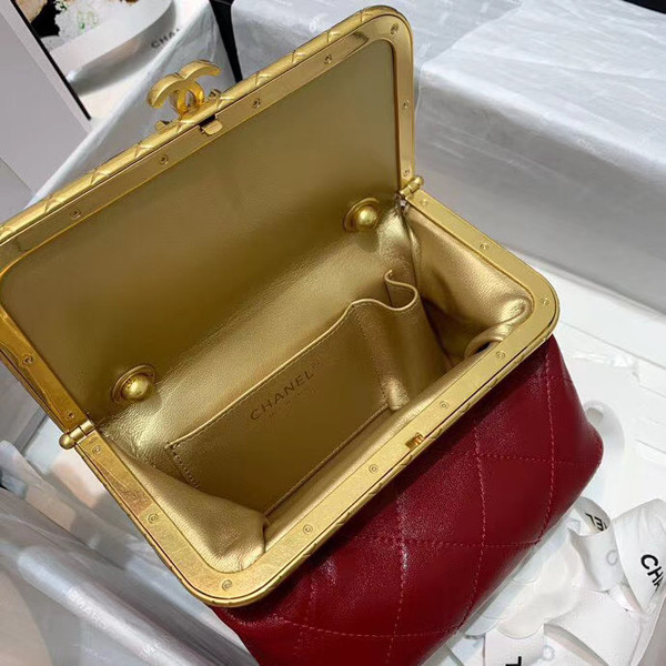 Chanel Kiss-Lock Clasp Bag Red