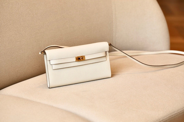 Hermes Kelly Wallet to Go Craie EPSOM GHW