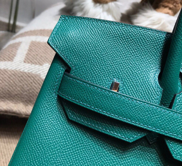 Hermes  Z6 Malachite  Birkin 30cm Epsom Palladium Hardware