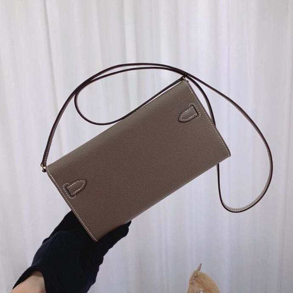Hermes Kelly Wallet to Go Etoupe EPSOM GHW