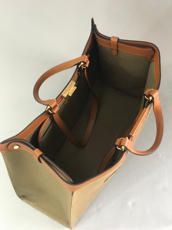 Fendi PEEKABOO X-TOTE LARGE Green canvas shopper
