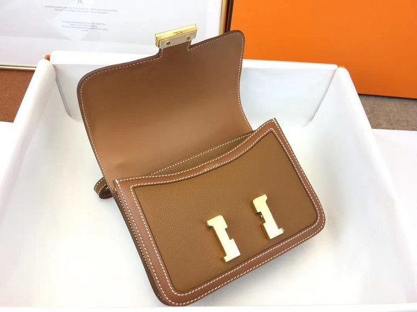Hermès Constance 19cm Gold Toile Gold GHW