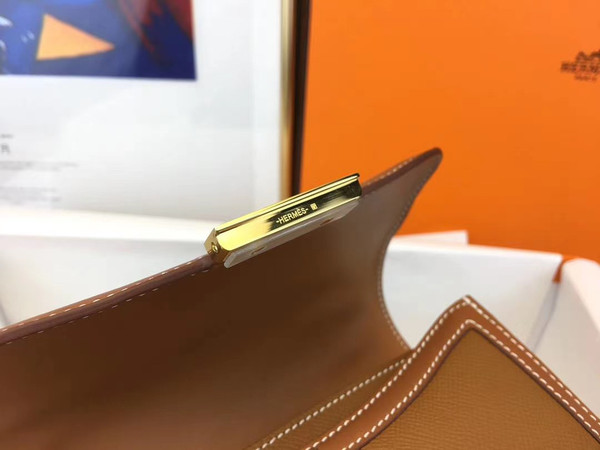Hermès Constance 19cm Gold Toile Gold GHW