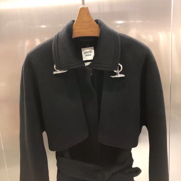 Hermes Double-sided Esprit Peignoir cashmere coat Black