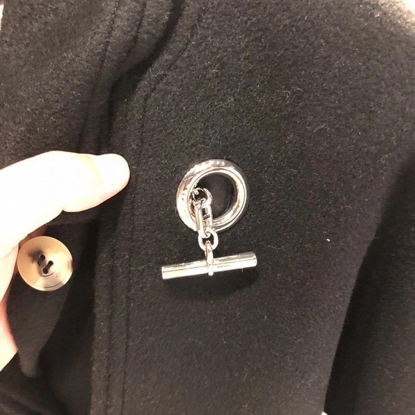 Hermes Double-sided Esprit Peignoir cashmere coat Black