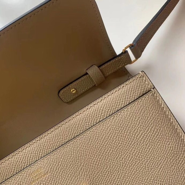 Hermes  Gris Tourterelle Constance Long To Go wallet Epsom Leather Gold Hardware
