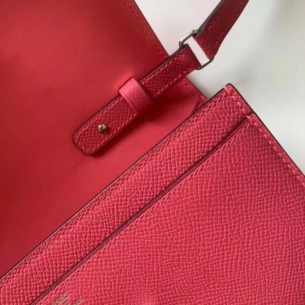 Hermes  Rose Confetti Constance Long To Go wallet Epsom Leather Palladium Hardware