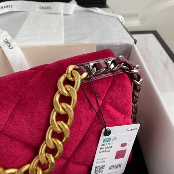 Chanel Velvet 19 flap bag Red