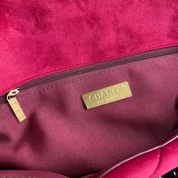 Chanel Velvet 19 flap bag Red