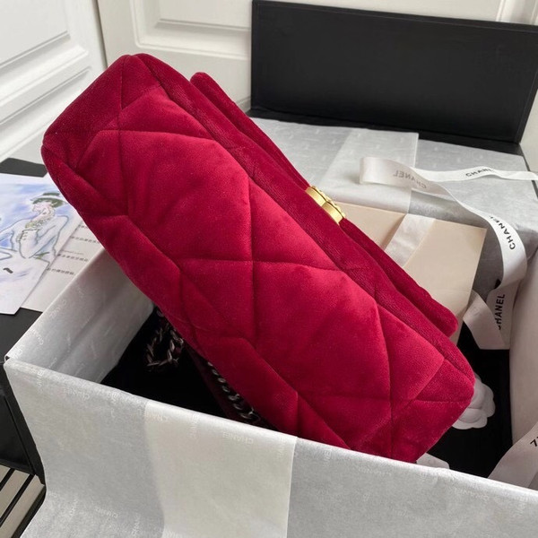 Chanel Velvet 19 flap bag Red