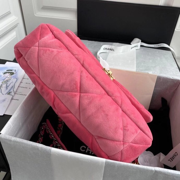 Chanel Velvet 19 flap bag Pink