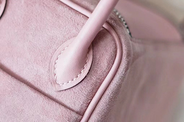Hermes Mini Lindy 20cm Bag Sakura Pink  Veau Doblis Suede Palladium  Hardware