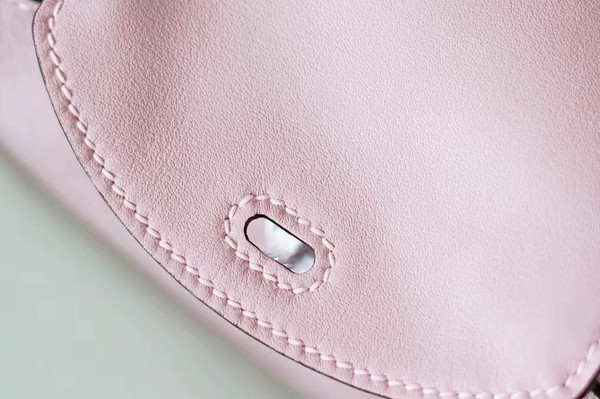 Hermes Mini Lindy 20cm Bag Sakura Pink  Veau Doblis Suede Palladium  Hardware