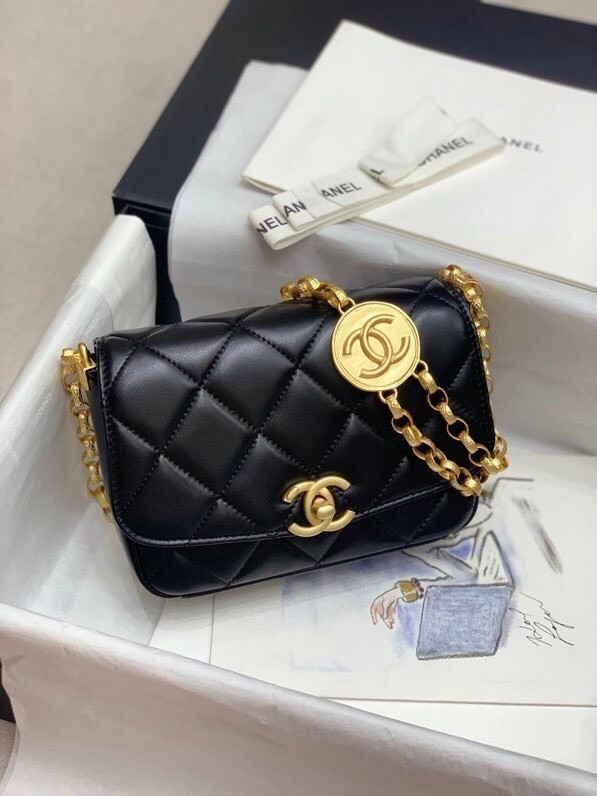 Chanel Small Flap Bag AS2189 with Gold Coin Charms