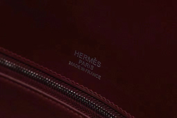 Hermes Shadow Birkin 30 Bordeaux Toile/ Box Leather  Palladium Hardware
