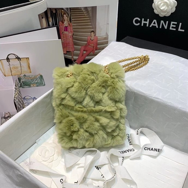 Chanel Shearling Lambskin Mini 2.55 Handbag Green