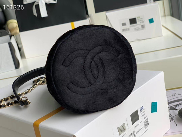 Chanel Velvet Drawstring Bag Black
