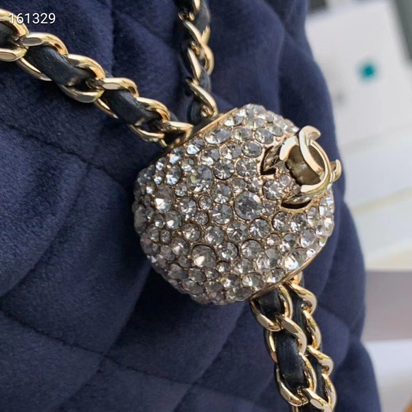 Chanel Velvet Drawstring Bag Blue