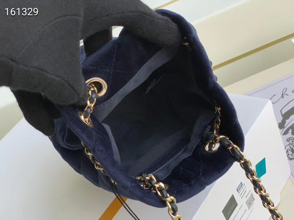 Chanel Velvet Drawstring Bag Blue