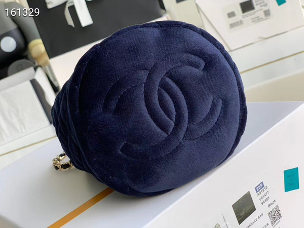 Chanel Velvet Drawstring Bag Blue