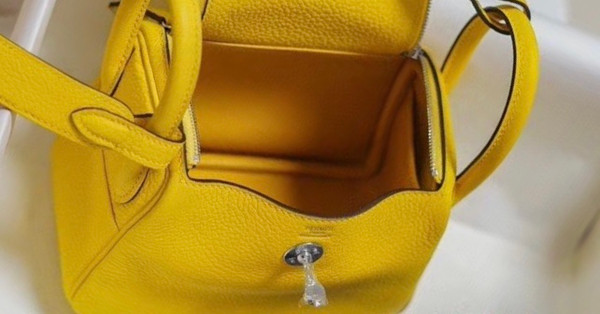 Hermes Mini Lindy 20cm Bag Lime Togo Leather Palladium Hardware