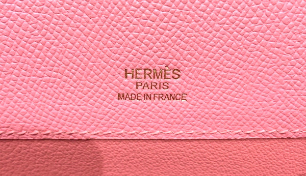 HERMES KELLY CUT CLUTCH BAG SAKURA PINK EPSOM GOLD HARDWARE