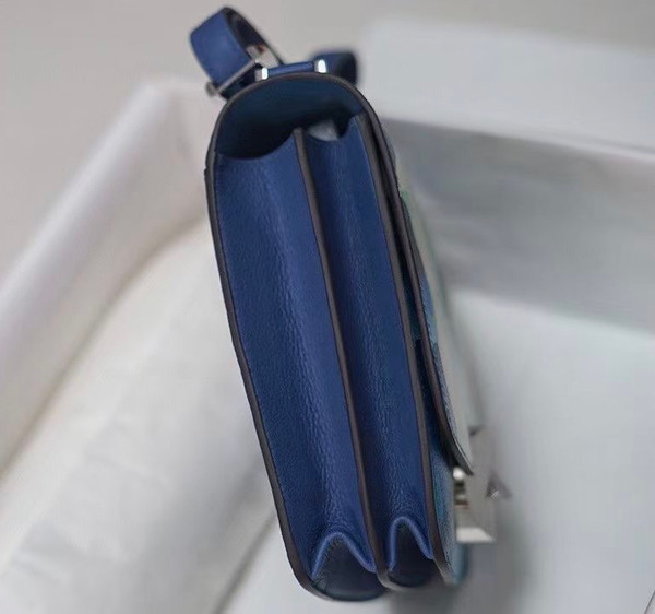 Hermès Limited Edition 2002 20cm "Sieste au Paradis” Blue Palladium Hardware