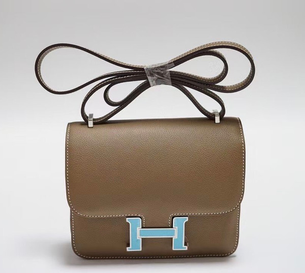 Hermes Etoupe Constance Epsom leather 18cm With Enamel Hardware