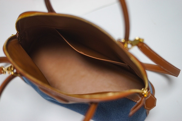 HERMES BOLIDE 31 2WAY HAND BAG BI-COLOR BOX CALF TOILE JEAN