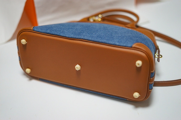 HERMES BOLIDE 31 2WAY HAND BAG BI-COLOR BOX CALF TOILE JEAN