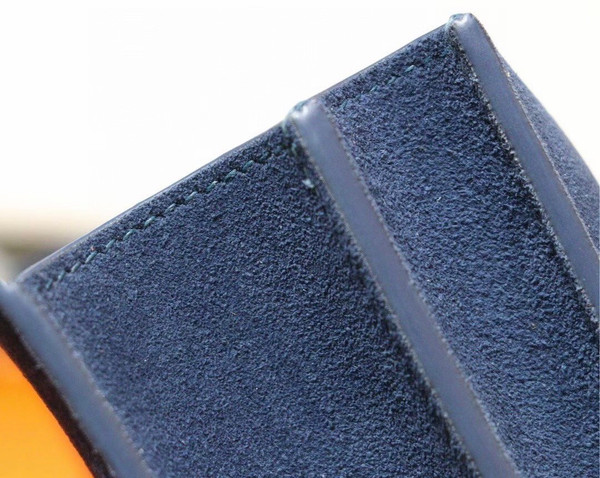 Hermes  Constance Veau Doblis Suede R2 Blue Agate  19cm