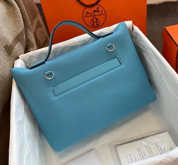 Hermes Kelly 24/24 P3 Bleu Du Nord  Swift & Togo Leather with Palladium Hardware