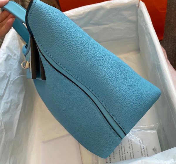 Hermes Kelly 24/24 P3 Bleu Du Nord  Swift & Togo Leather with Palladium Hardware