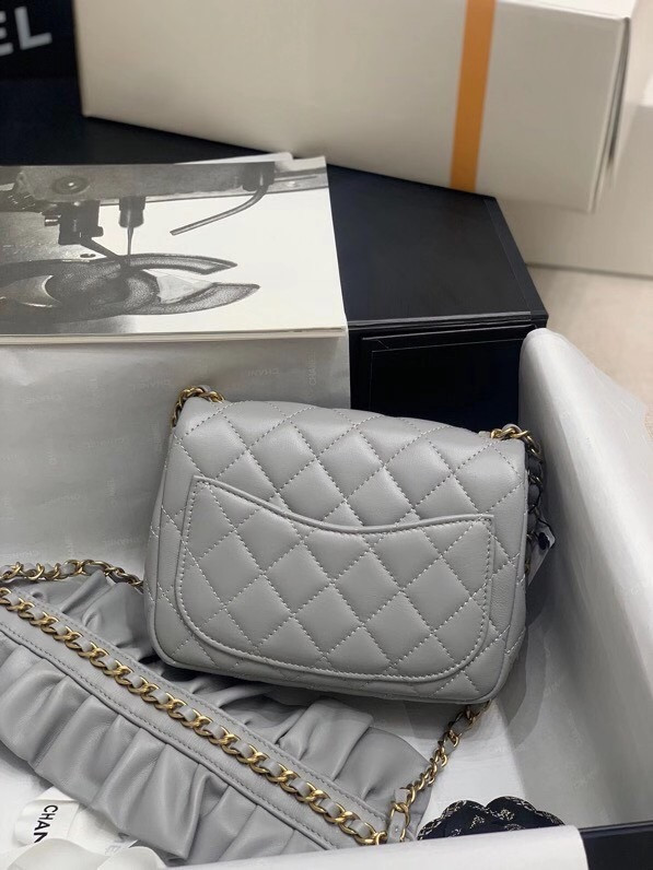 Chanel Bag Romance Square Mini Flap Bag Grey
