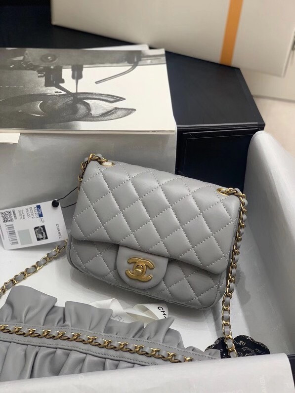 Chanel Bag Romance Square Mini Flap Bag Grey