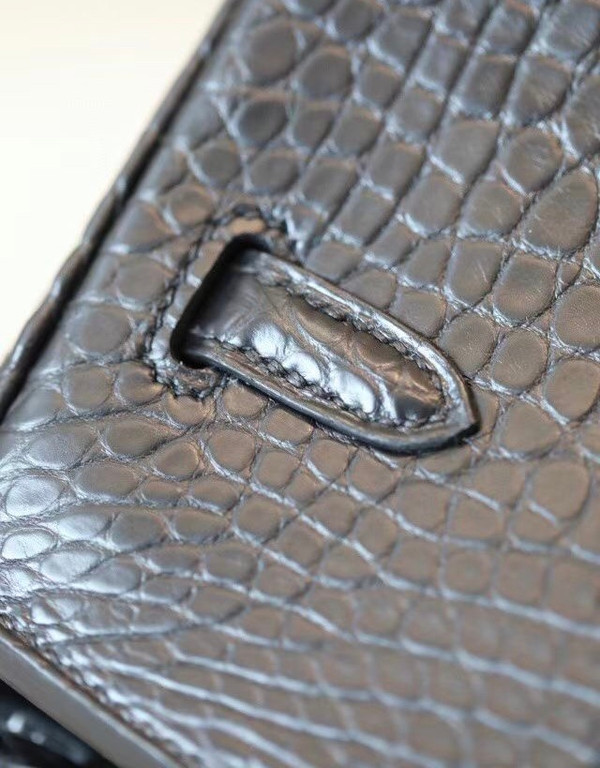 HERMES SO-BLACK BIRKIN 30 Matt alligator crocodile skin, Black hardware