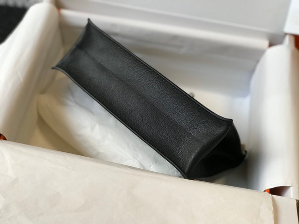 Hermes Black Kelly Danse Bag Swift Leather Palladium Hardware.